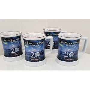 4 The Polar Express Train‎ Ride 20th Anniversary 16 oz 3D Raised Coffee Mug Cup